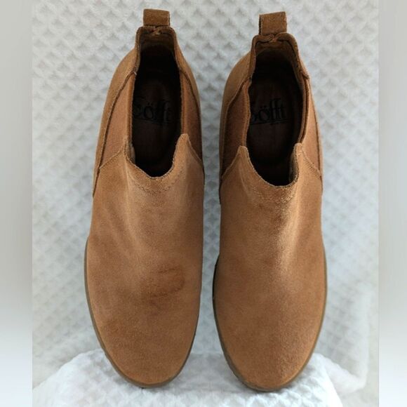 Sofft Utley Redwood Brown Wedge Bootie, Stacked Heel, Women's Size 7 1/2 - Picture 4 of 13